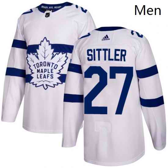 Mens Adidas Toronto Maple Leafs 27 Darryl Sittler Authentic White 2018 Stadium Series NHL Jersey